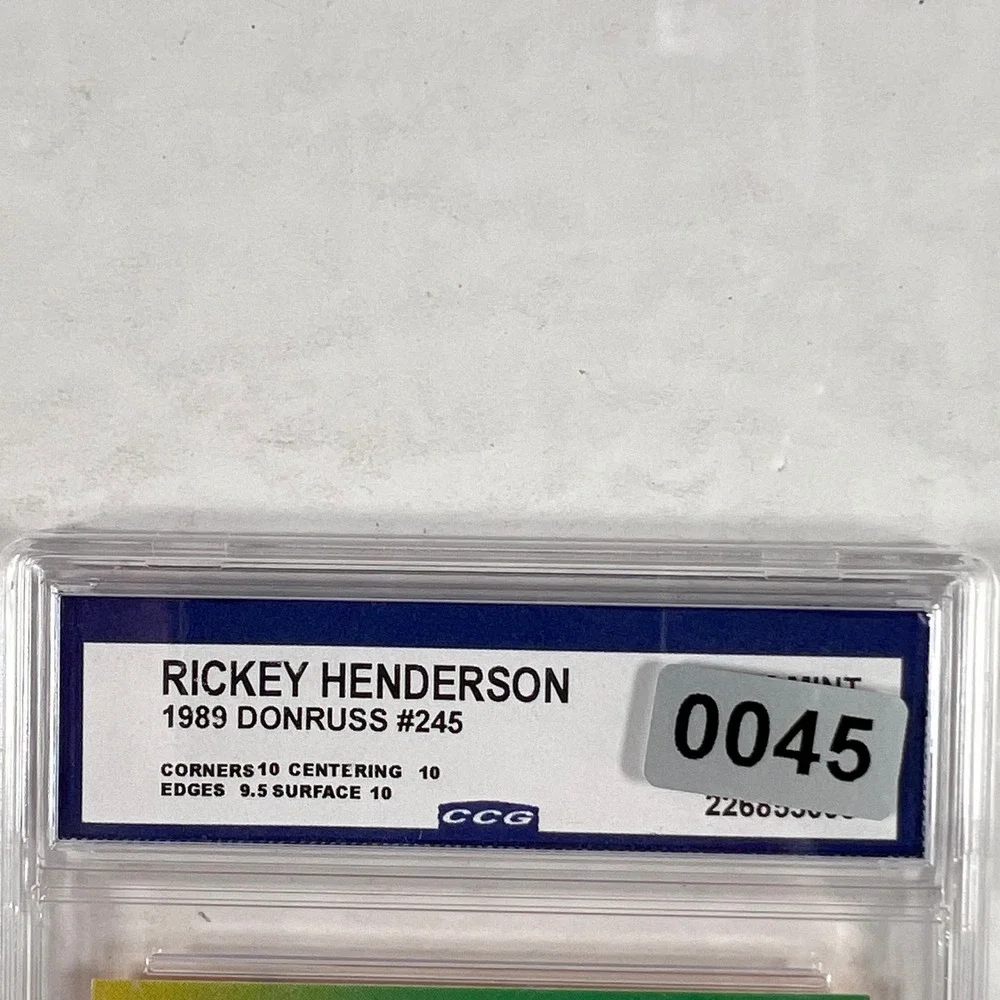 Rickey Henderson 1989 Donruss #245 New York Yankees CCG Gem Mint 10 Graded Card